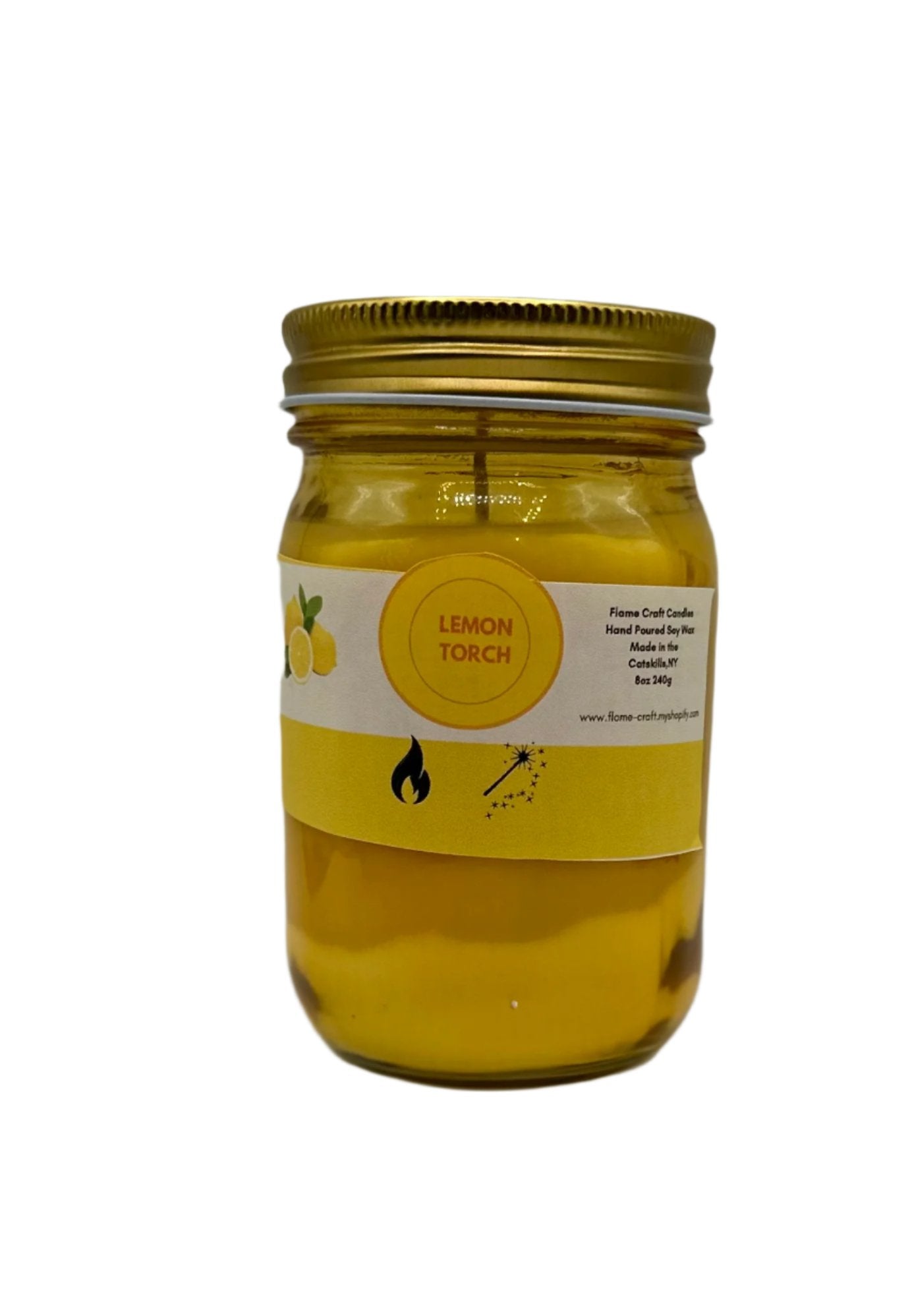 Lemon Torch |12 oz Mason Jar | Scented Soy Wax