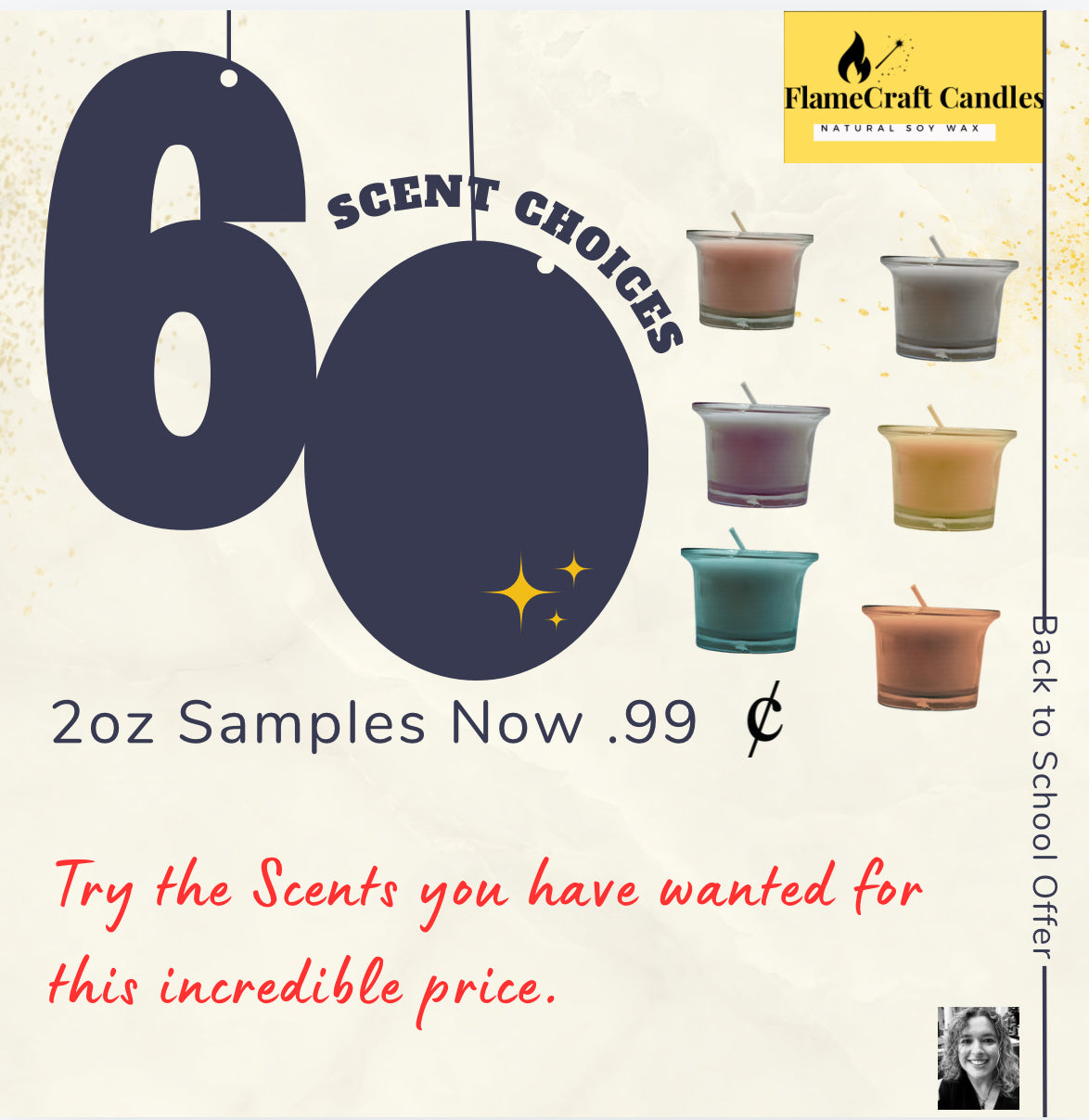 2ounce Votive Samplers|.99 cents | 60 scents