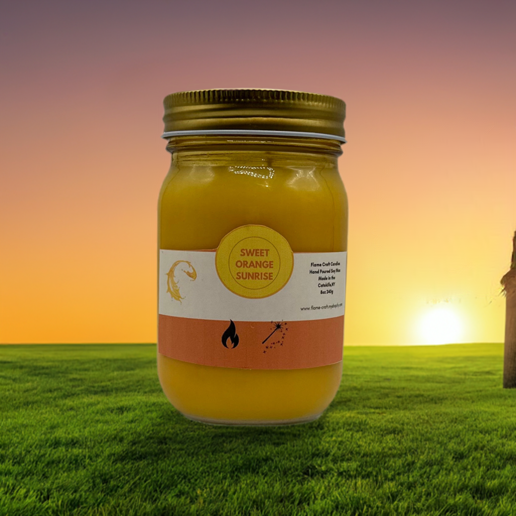 Sweet Orange Sunrise|12 oz. Mason Jar | Scented Soy Wax