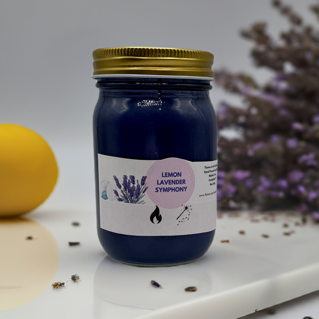 Lemon Lavender Symphony |12oz Mason Jar|Scented Soy Wax