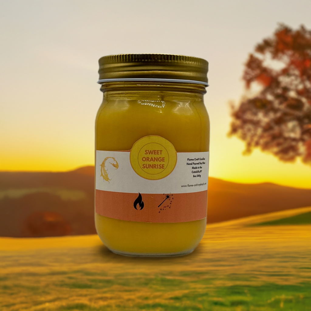 Sweet Orange Sunrise|12 oz. Mason Jar | Scented Soy Wax